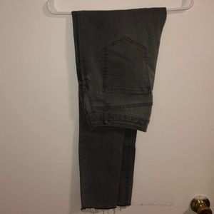 High rise gray jeans